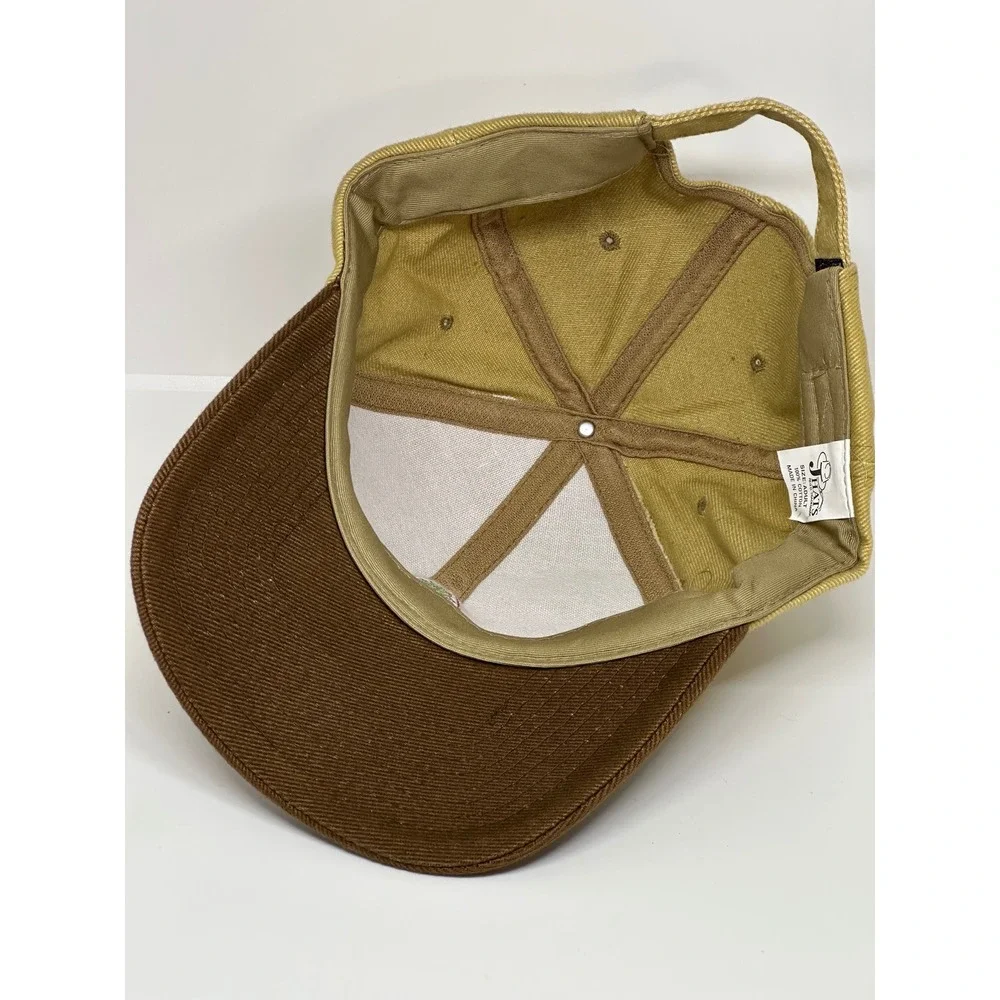 VTG‎ J Hats Florida Baseball Cap Tan Brown Palm Tree Embroidered Strapback Mens